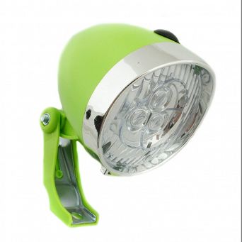 Lampa przednia RETRO 3 LED na bat.zielona