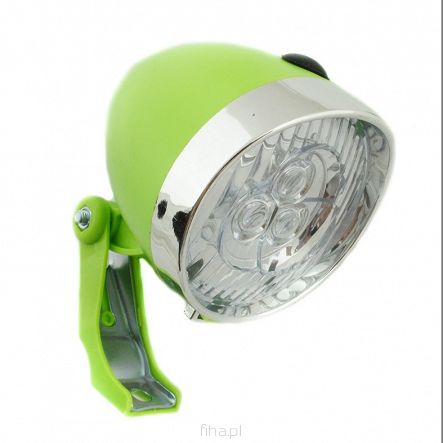 Lampa przednia RETRO 3 LED na bat.zielona