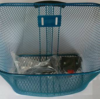 Koszyk przedni siatka  do sztycy niebieski metalic